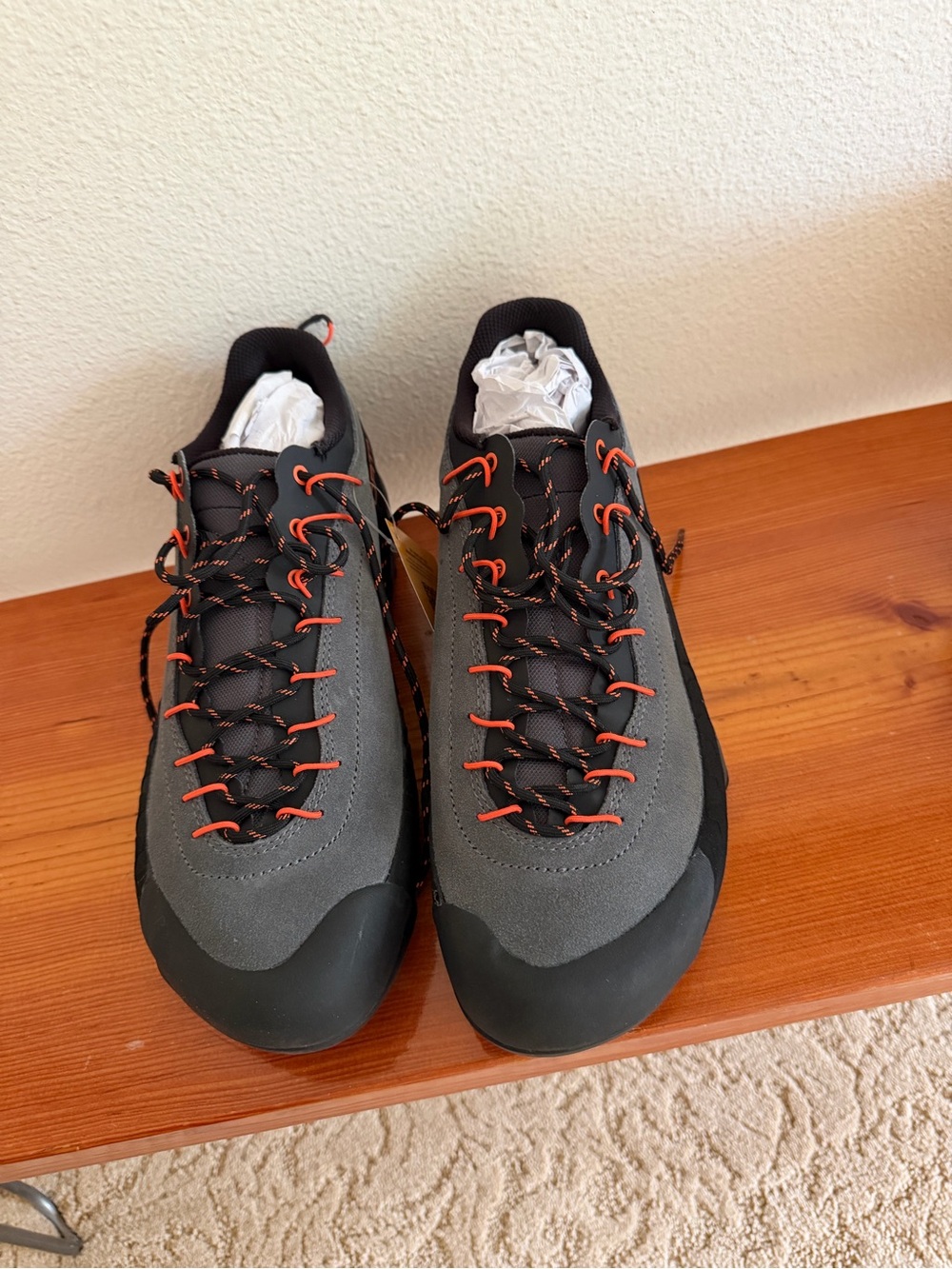 La Sportiva Black and Gray Climbing Shoes with Orange/red accents